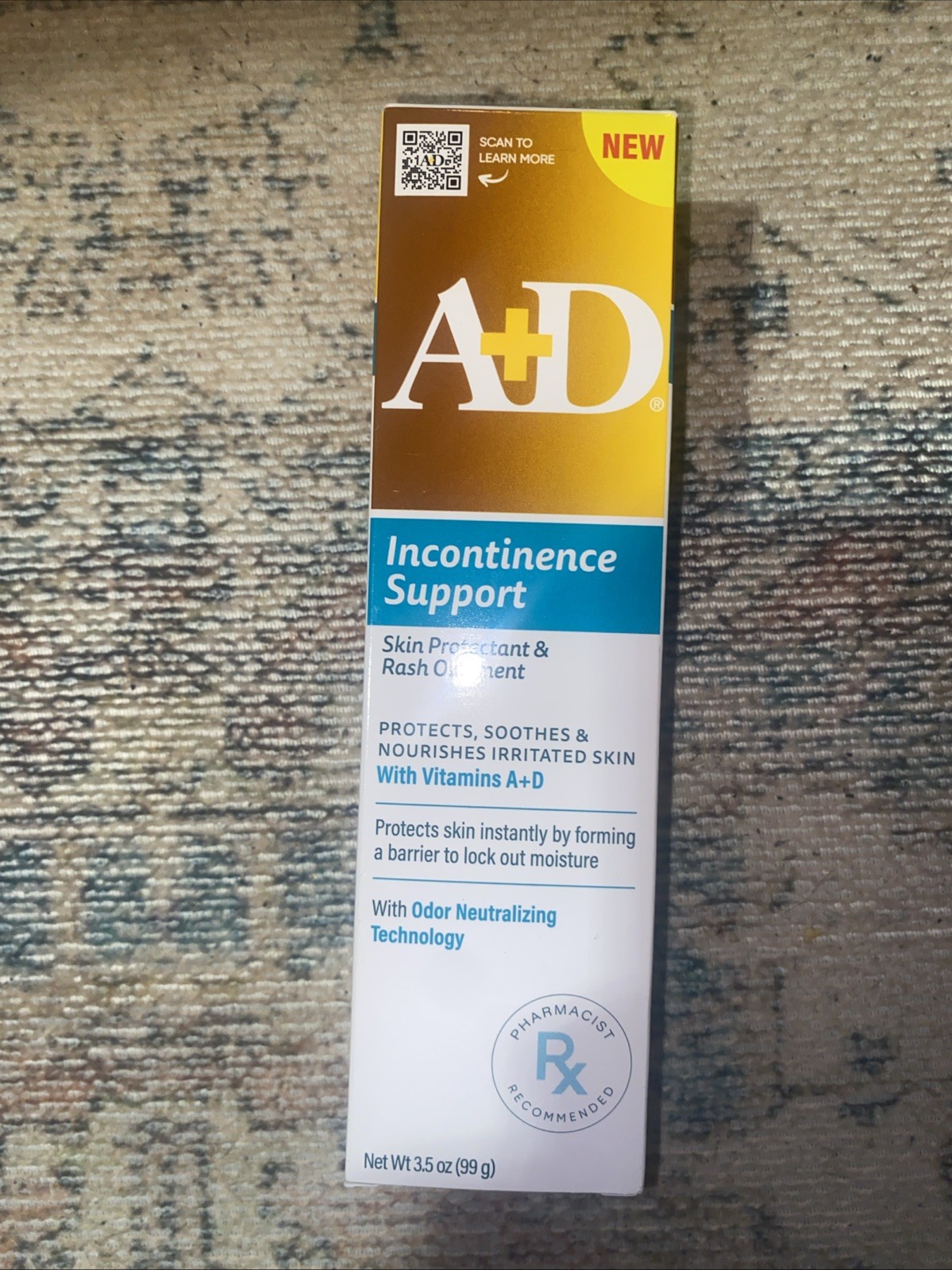 A+D Incontinence Support Skin Protectant & Rash Ointment – 3.5 oz – Exp 12/26