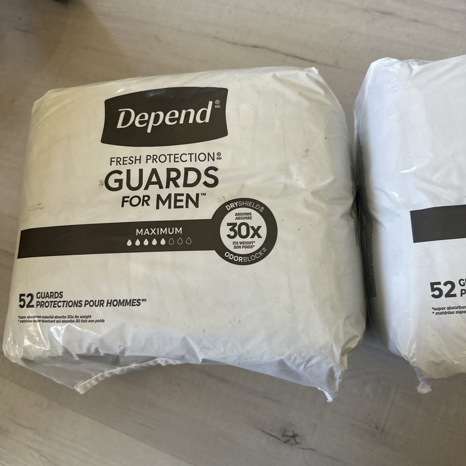 Depend 104 Count Incontinence Guards Mens Bladder Control Pad 30x Max Absorbency
