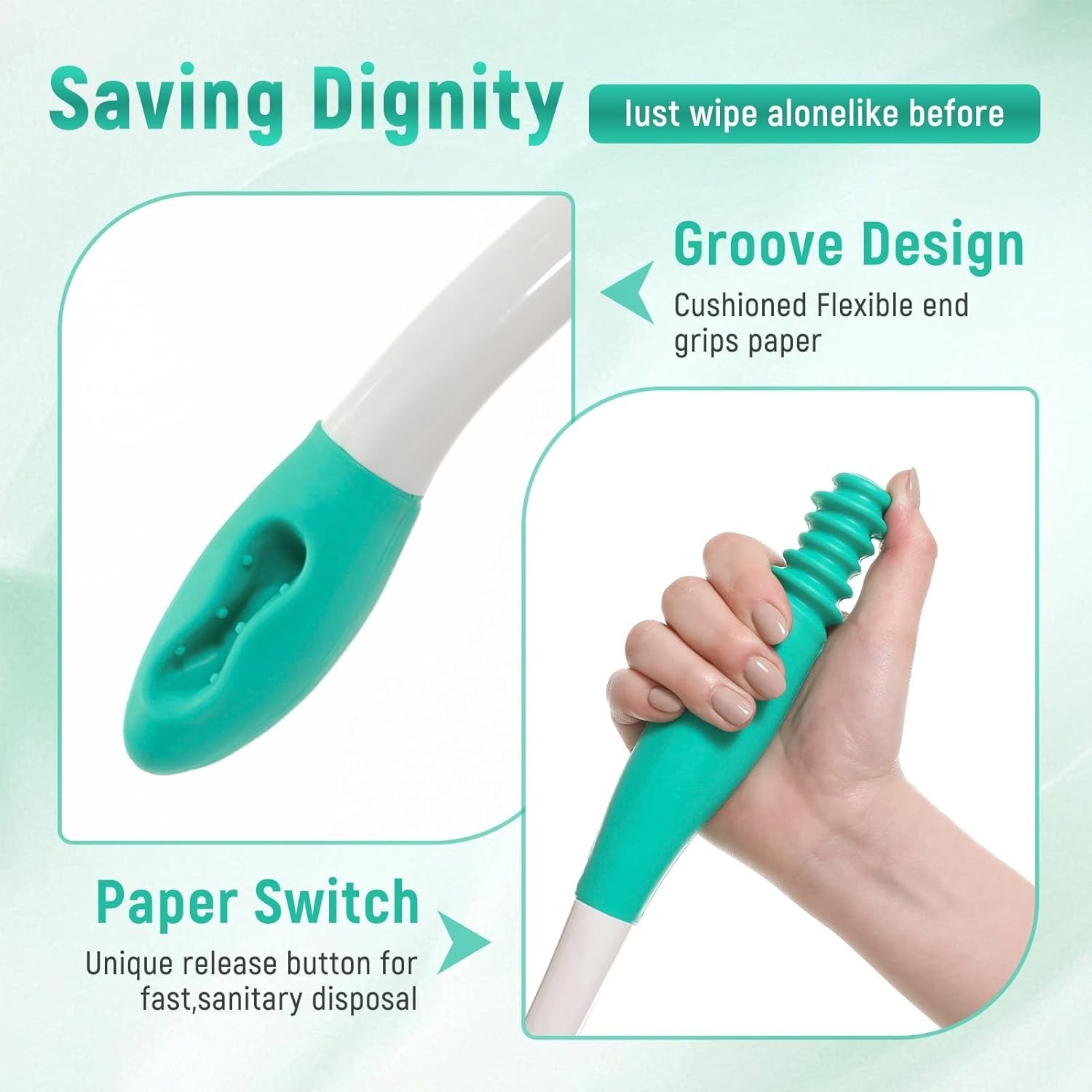 Toilet Aids for Wiping 15.7-Inch Bath Helper Self-Assist for Disabled