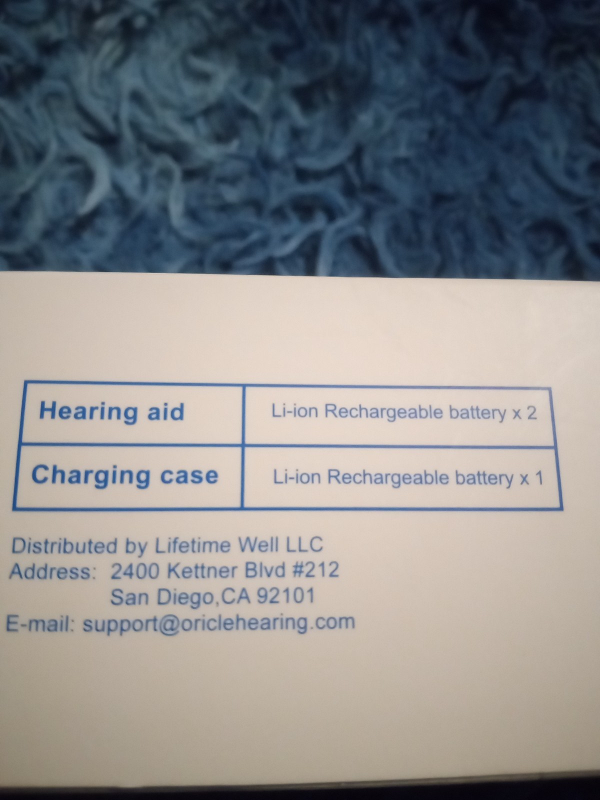 Oricle Pro hearing aids, rechargeable battery with charging case for both ears.