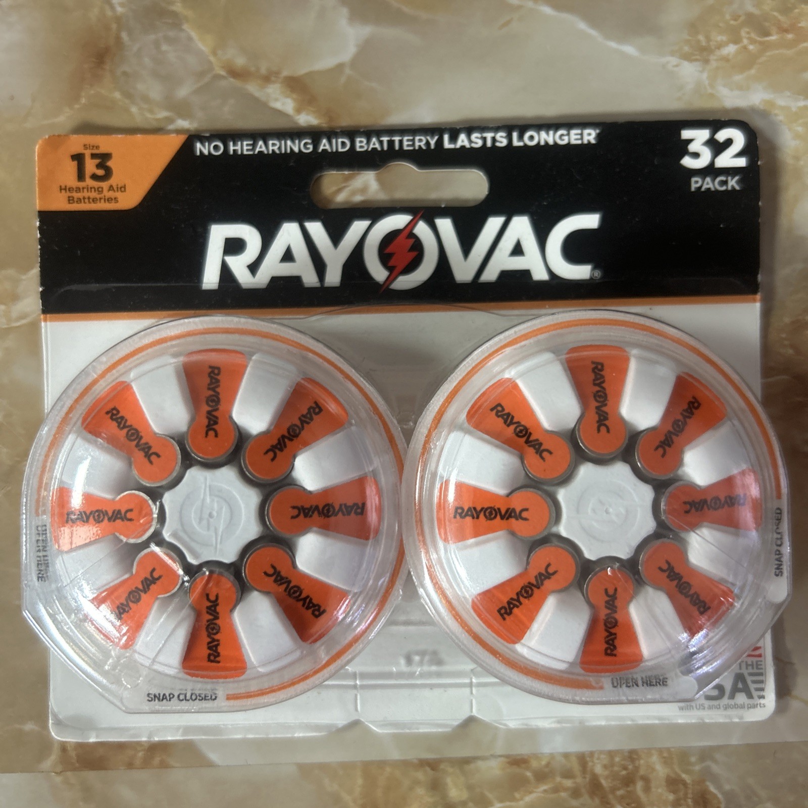 32 Rayovac Size 13 Hearing Aid Batteries 03/2026 NEW IN PACKAGE 32 Total