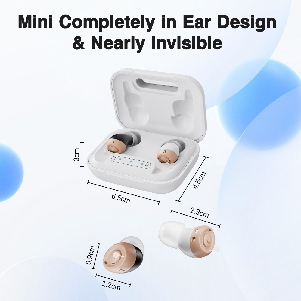 JINGHAO 1 Pair Hearing Aids Rechargable In Ear Sound Hearing Amplifier US