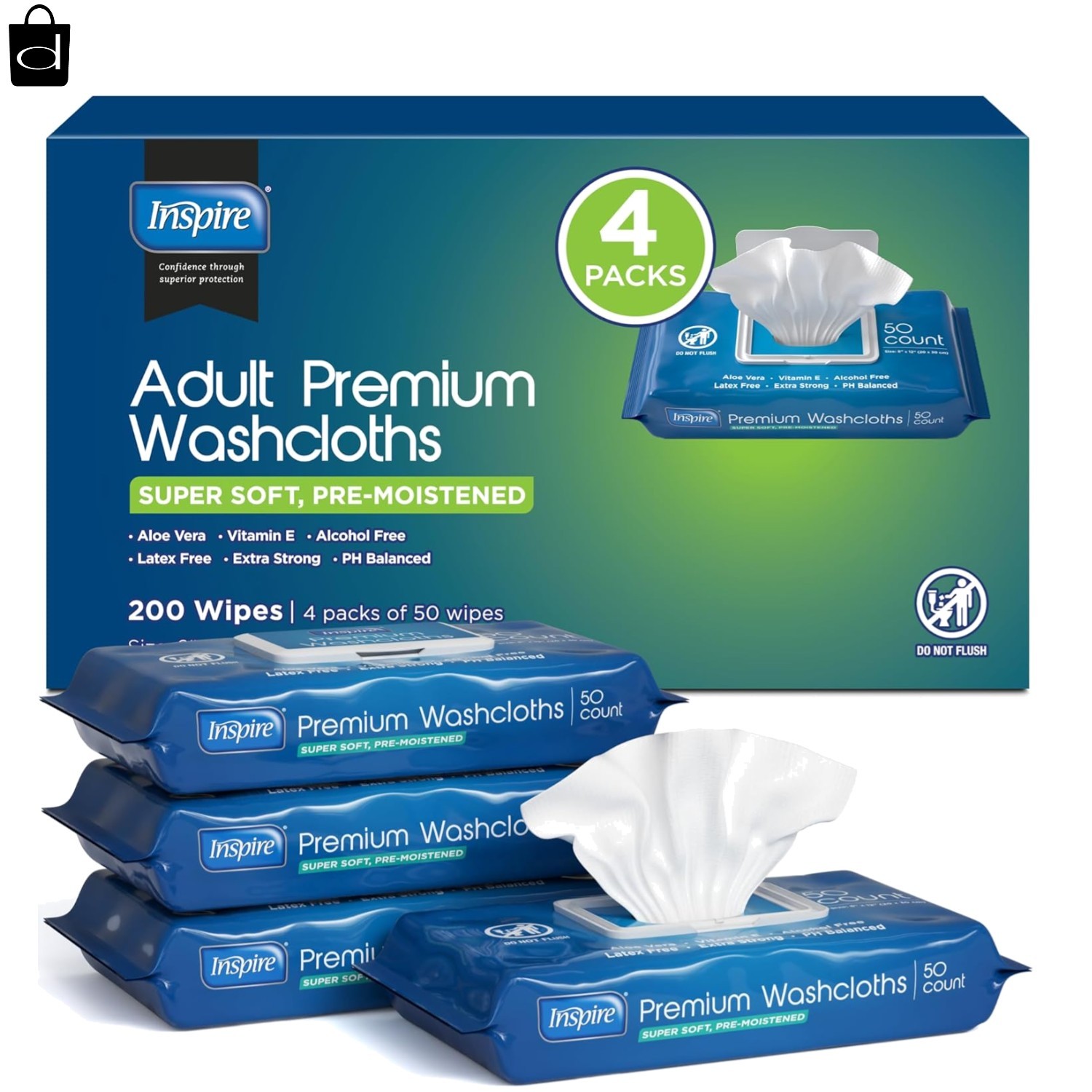 Soft Non-Woven Adult Wipes with Vitamin E – 200 Count for Comfort & Freshness
