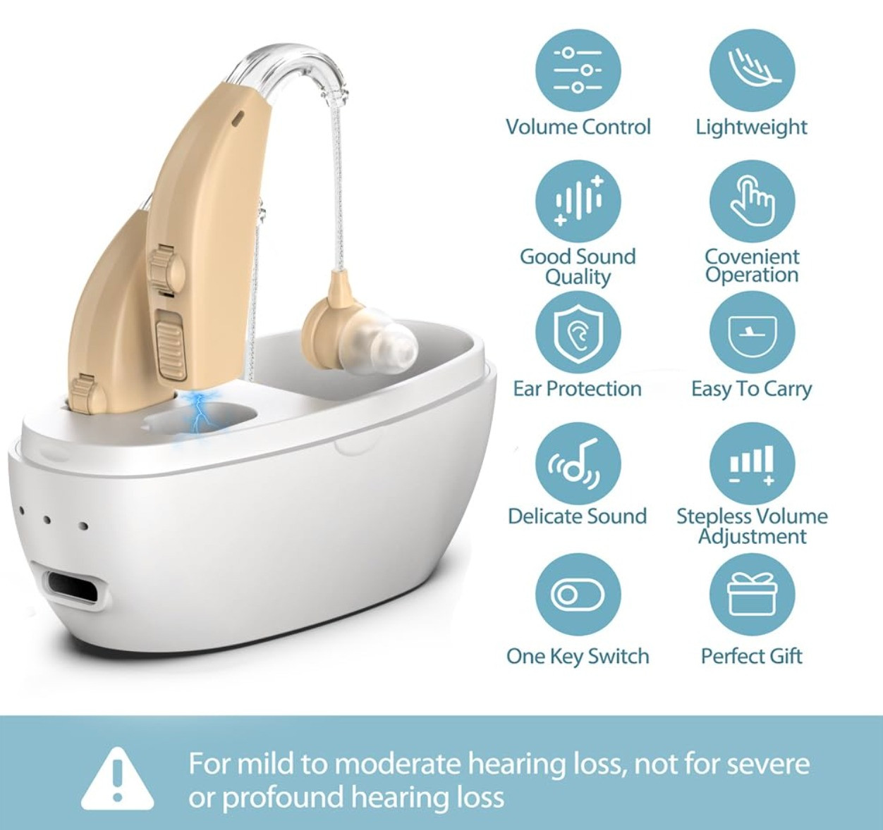 Wuvee Hearing Aids Hearing Amplifiers for Seniors Rechargeable with Noise Cancel