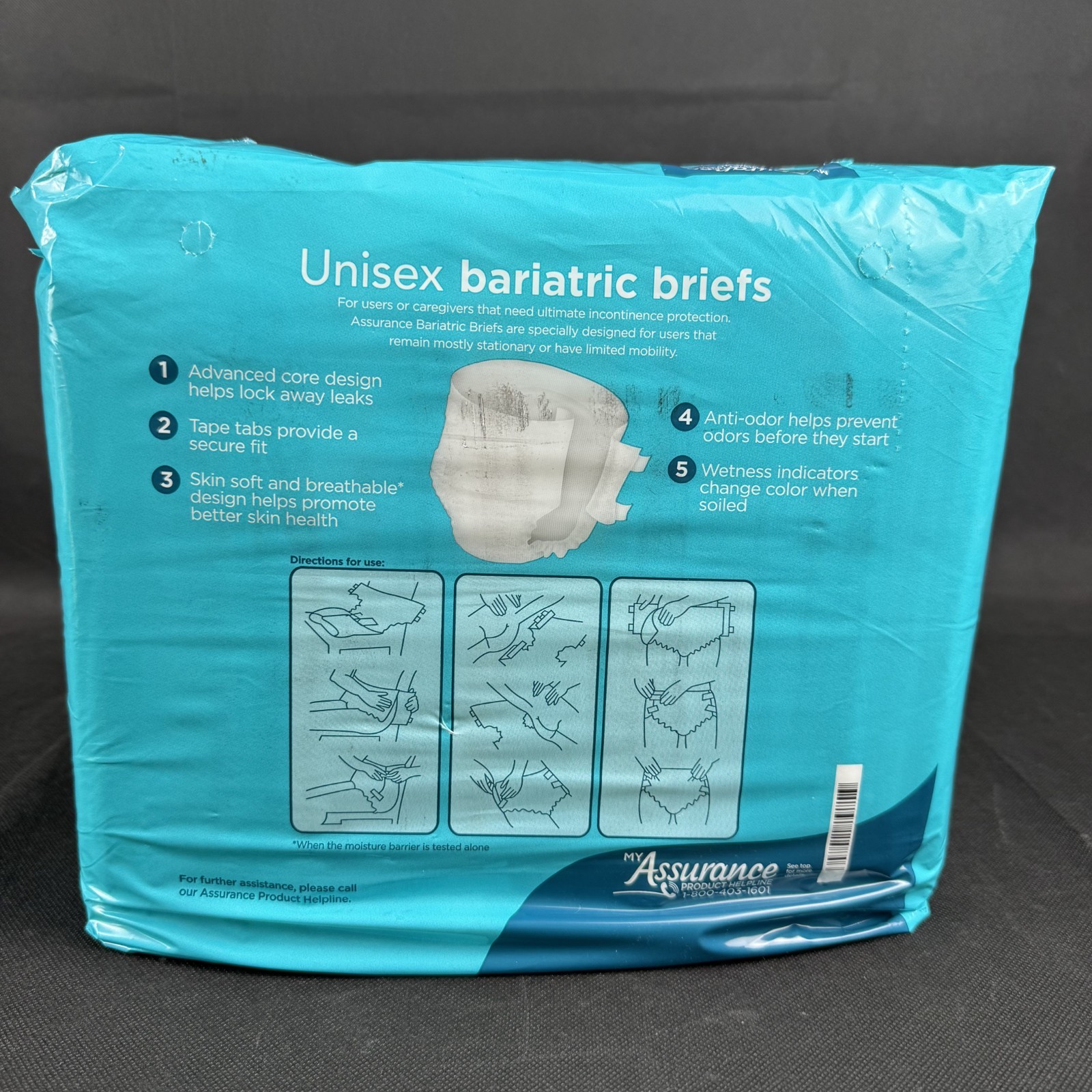 Assurance Unisex Incontinence Briefs, Tabs, Maximum Absorbency, XL (15 Count)