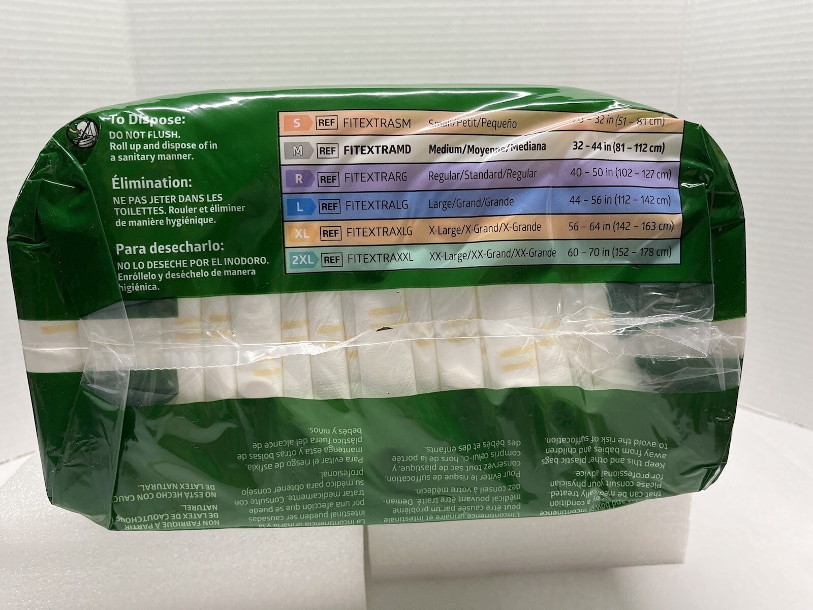 FitRight OptIFit Ultra Size Medium 32″- 44″ Adult Diapers Briefs Pack of 20 New