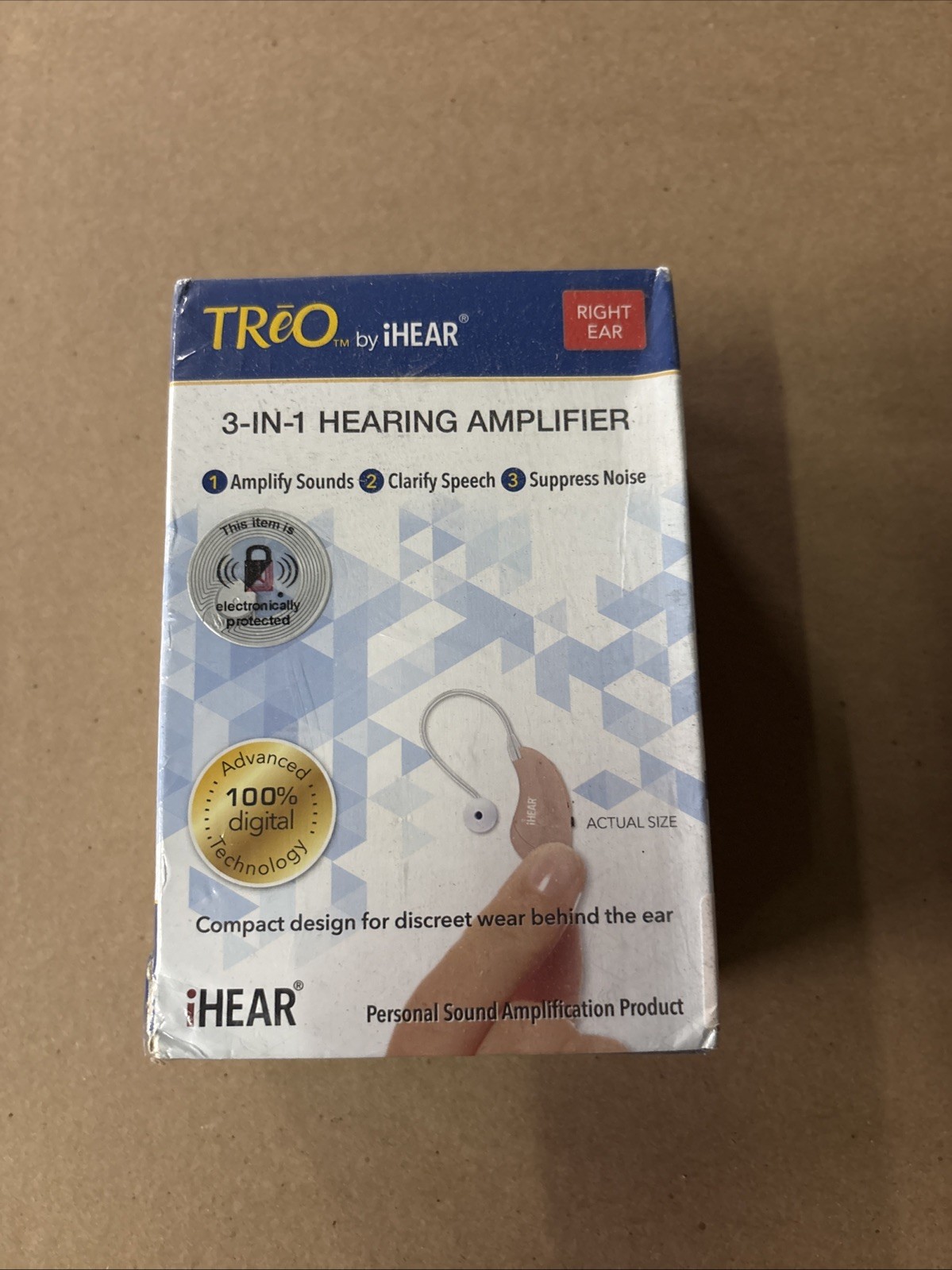 TReO by iHEAR 3-in-1 HEARING AMPLIFIER (RIGHT EAR) Amplify Sound Clarify Speech