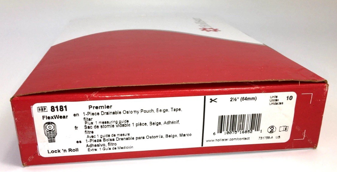 10 Hollister 8181 Pouches 1-Piece Cut to Fit 2-1/2″ 1BX/10EA Exp.2027-2028