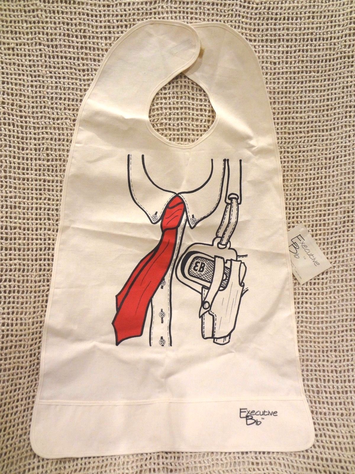 EXECUTIVE BIB~The Peacekeeper~ Adult Mealtime Bib Protector Aid Apron~NEW w TAG