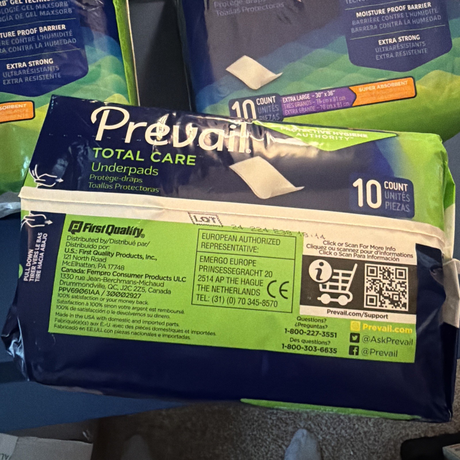 PV-410 Prevail Total Care Underpad 30x36in Heavy Absorbency MaxSorb Gel – QTY 30