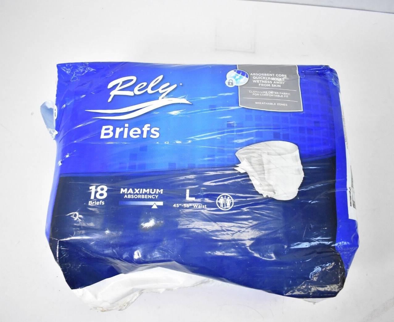 Rely Maximum Absorbency Large Size Adult Overnight Briefs 18 Pack 45″ To 48″