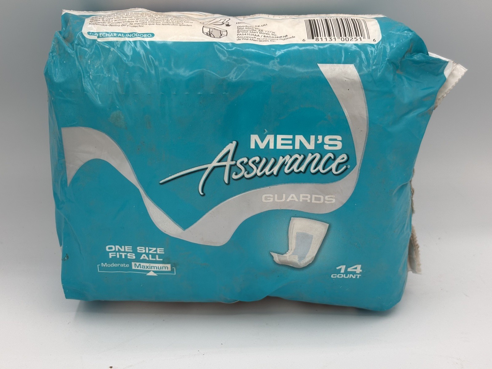 Men`s 14 Count Assurance guard pads Maximum Absorbency one size fits all New