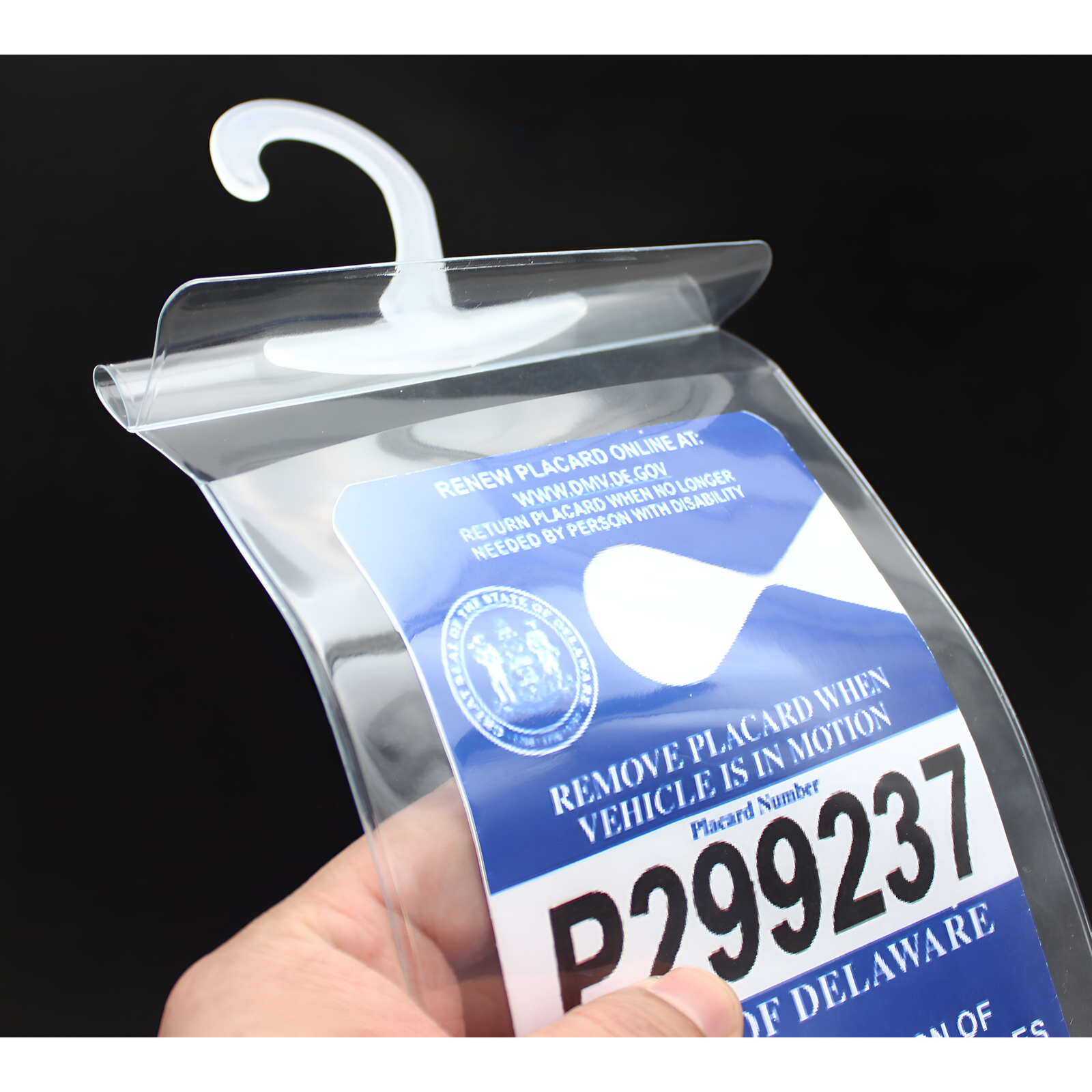 2x Handicap Parking Permit Placard Protector Cover Hanger Car Holder Hang Sleeve