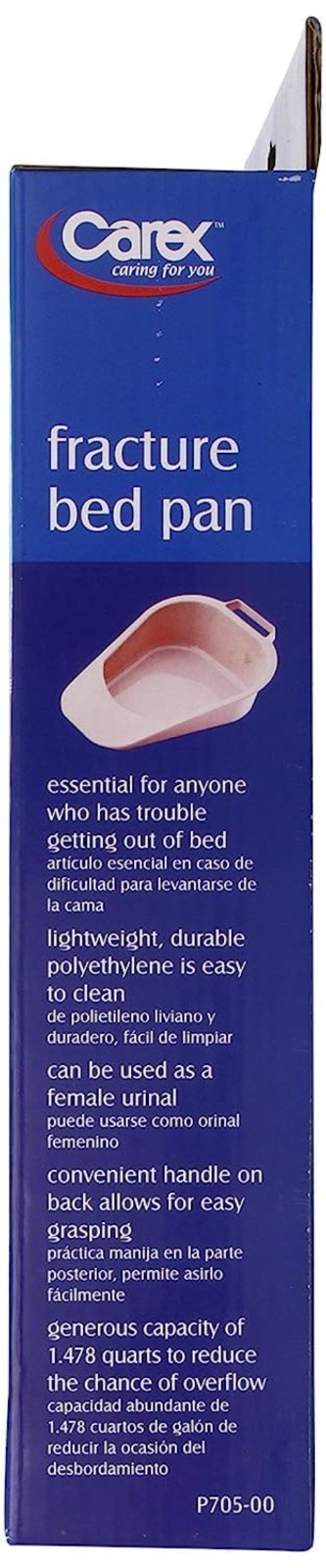 Fracture Bed Pan with 47.3 Oz Capacity, Portable Bed Pans for Elderly, Easy Clea
