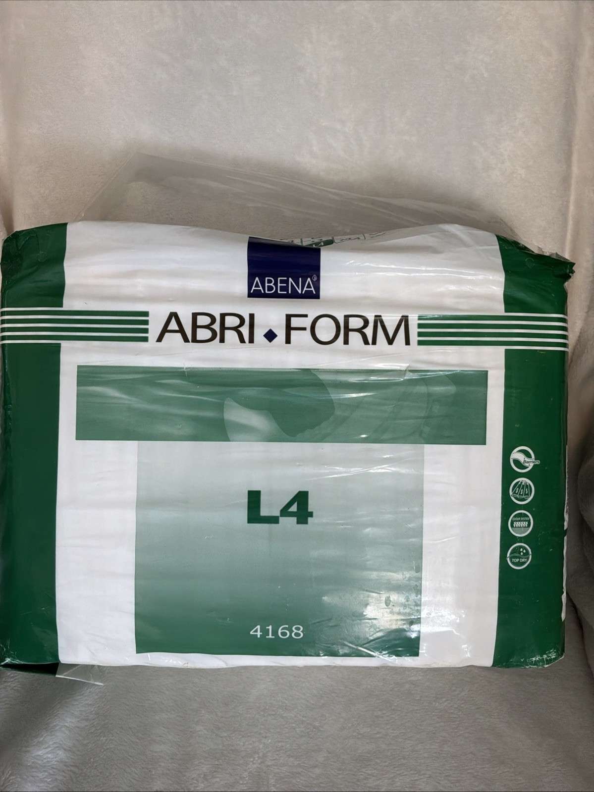 Abena 4168 Abri-Form Comfort L4 Absorbent Adult Briefs – White, Large, 12 pack