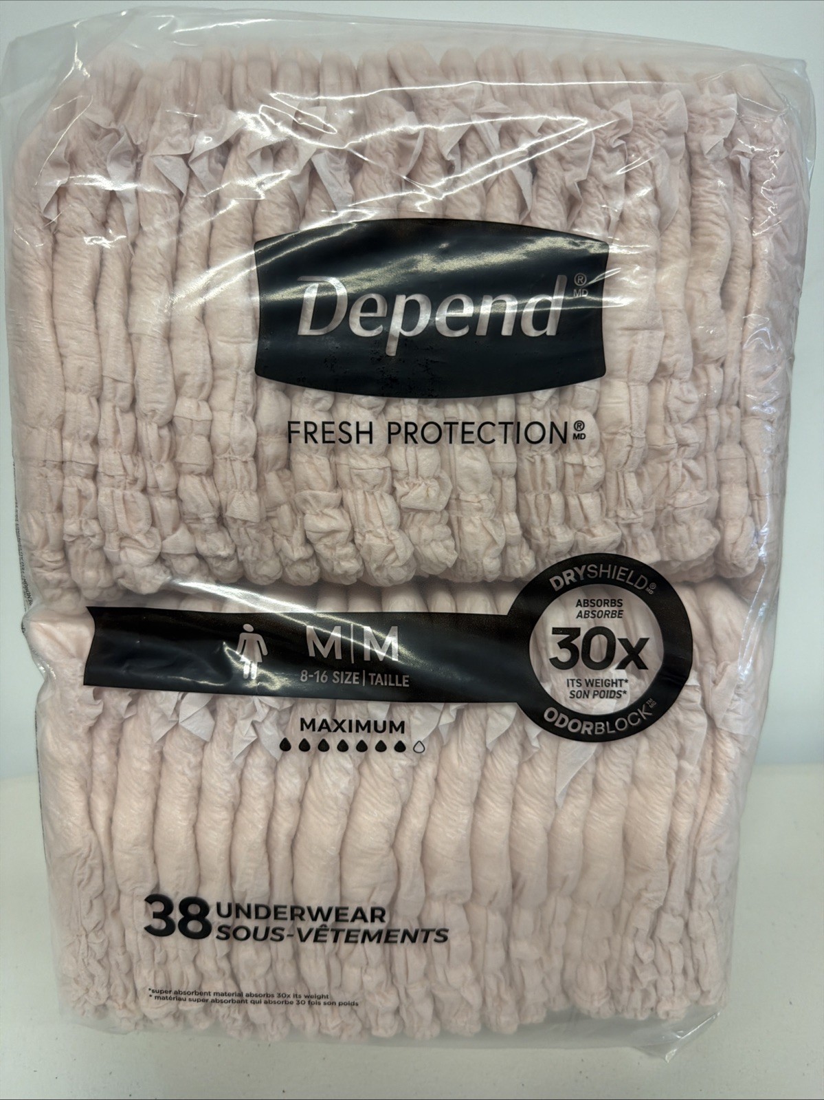 76 Count Depend Fresh Protection Adult Incontinence Underwear for Women Medium