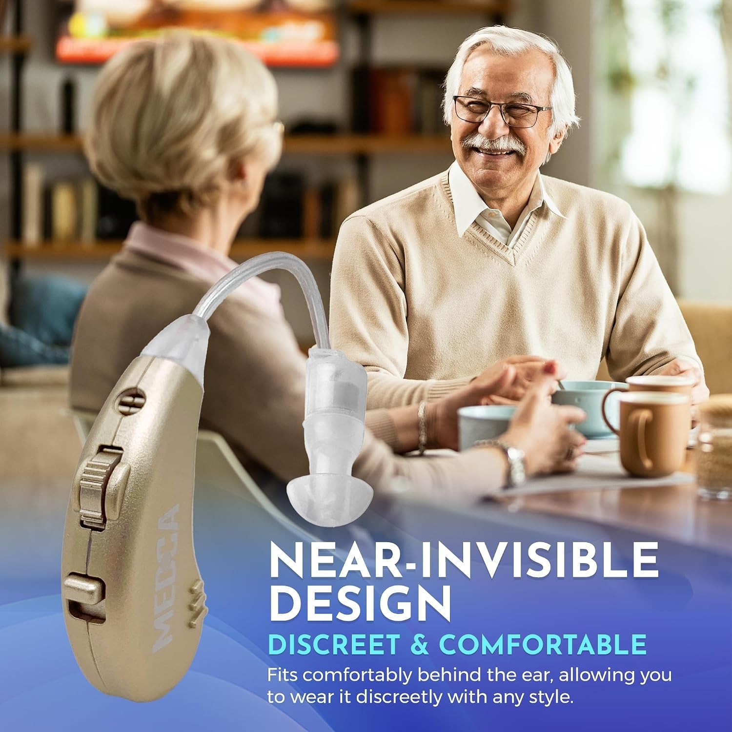 Lightweight Rechargeable BTE Hearing Amplifiers with Active Noise Cancellation