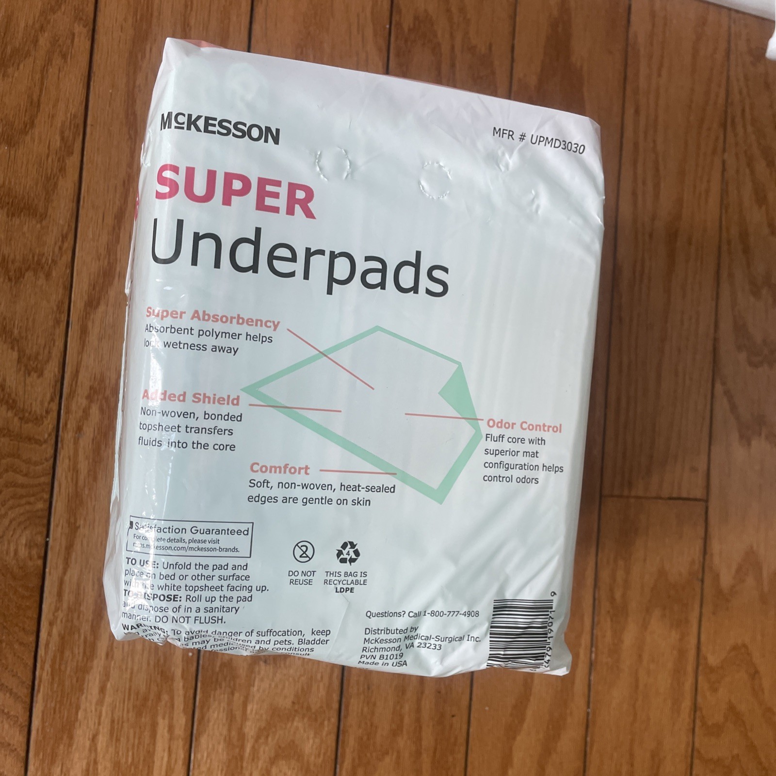 McKesson Supper Moderate Absorbency Underpads – Pack of 10 (UPMD3030)