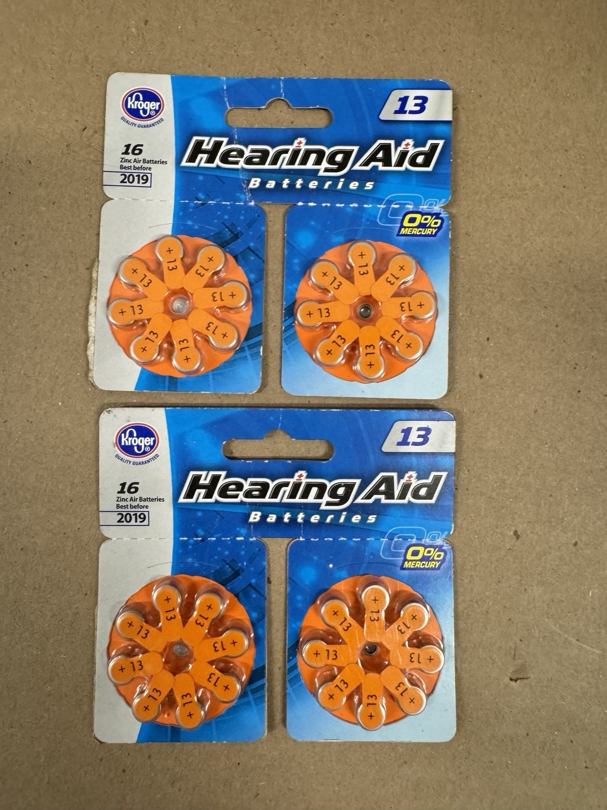 32 cells Kroger 13 Size Hearing aid batteries Zinc air 1.4V Exp 2019 as is