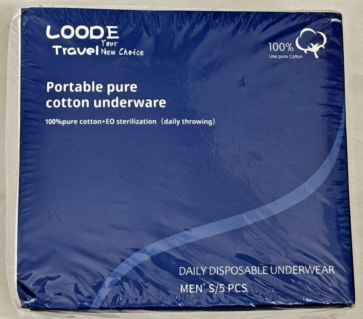 New Disposable Portable Travel Underwear Men Size 3XL 5 pr Pure Cotton Sealed Pk