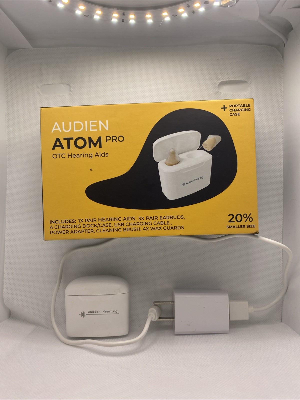 Audien ATOM PRO 2 Wireless Rechargeable OTC Hearing Aid, Premium For Parts Only