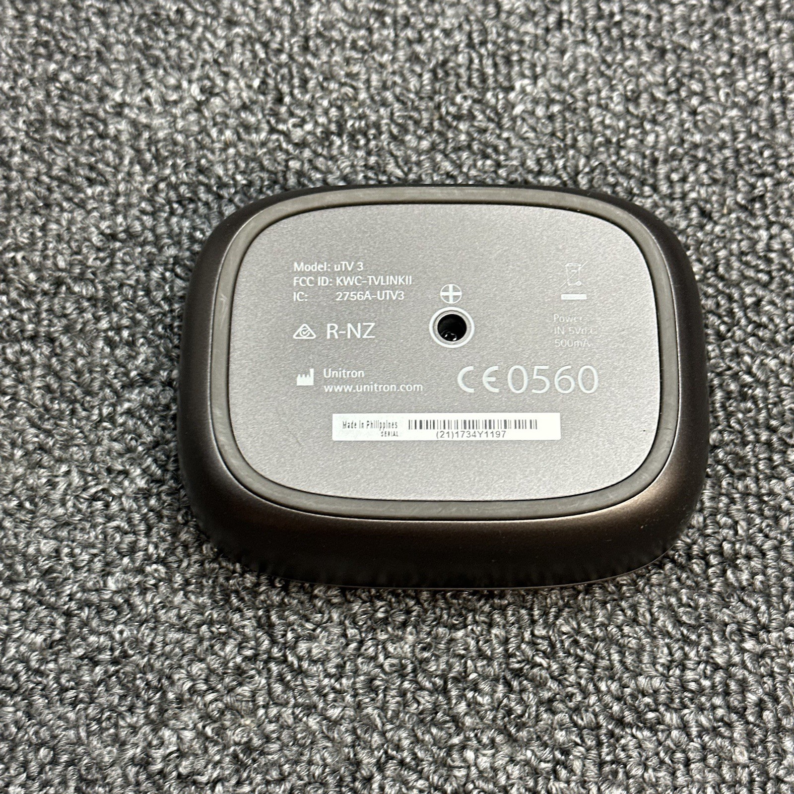 Unitron uTV3 Wireless TV Transmitter Dock Charging Base / Power Supply / Cables