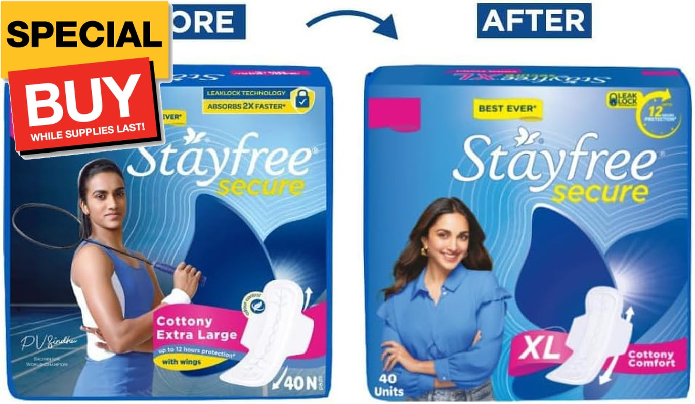 Secure Extra Large Cottony Soft Cover Sanitary Pads for Women with Wings, 40 Pad