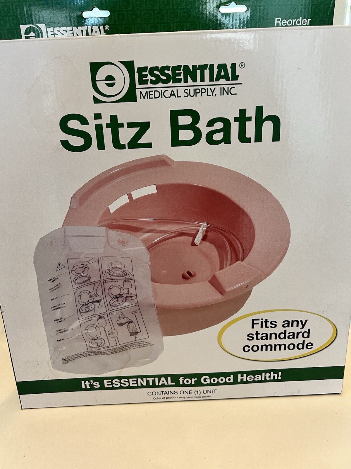Sitz Bath – Essential Medical Supply Inc. Fits Any Standard Commode.