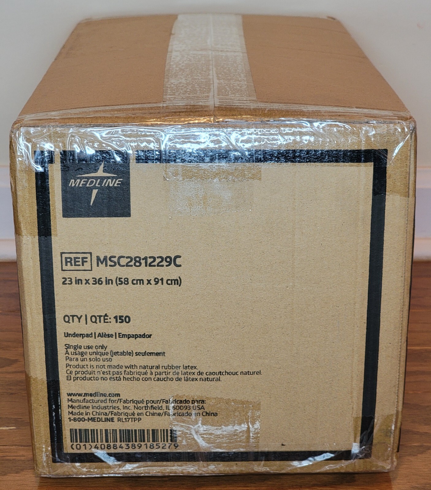 Medline 150 ct 23 x 36″ MSC281229C 3-Ply Lightweight Economy Grade Under Pads