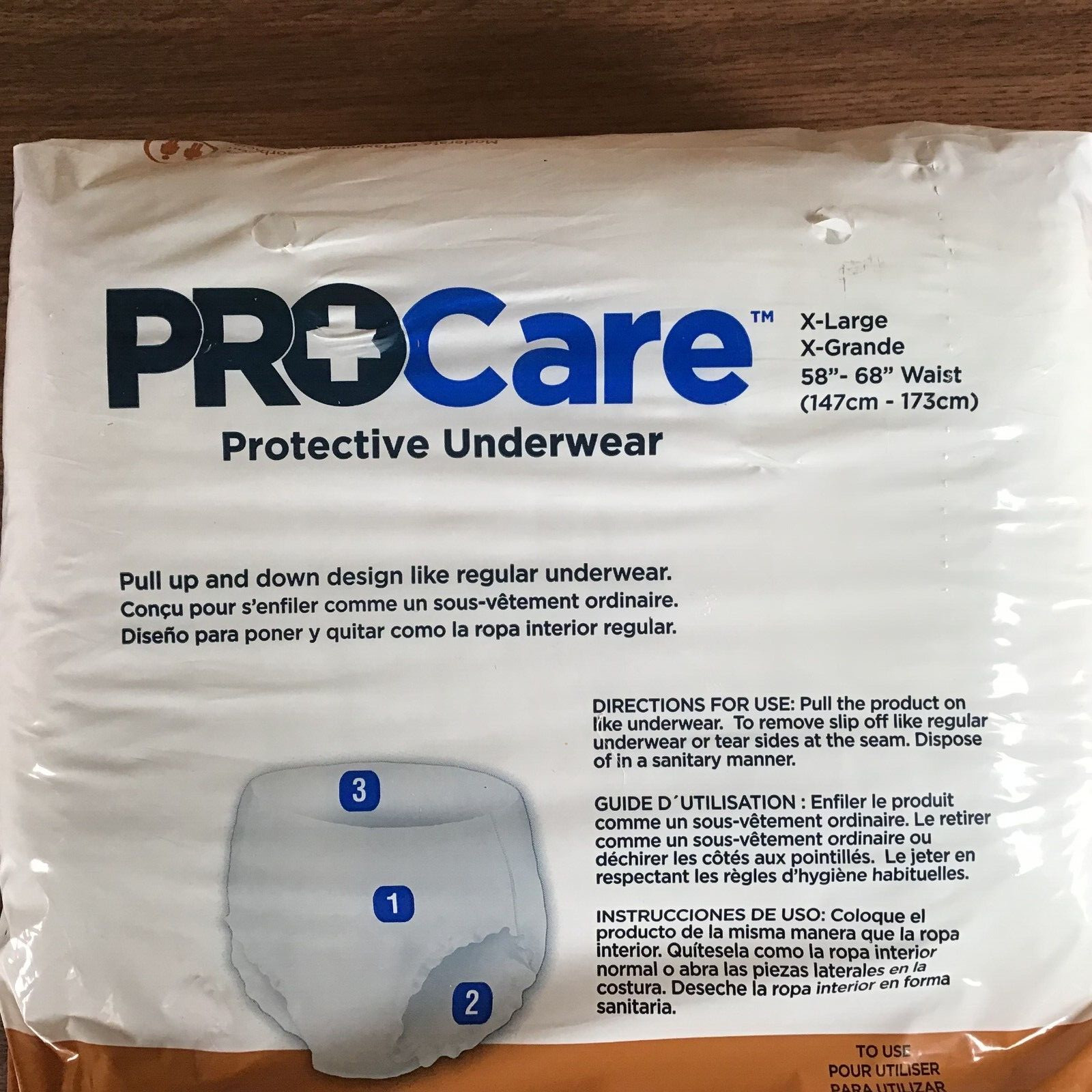 28-COUNT ProCare Protective Underwear X-Large New Sealed Bag Moderate to Maximum