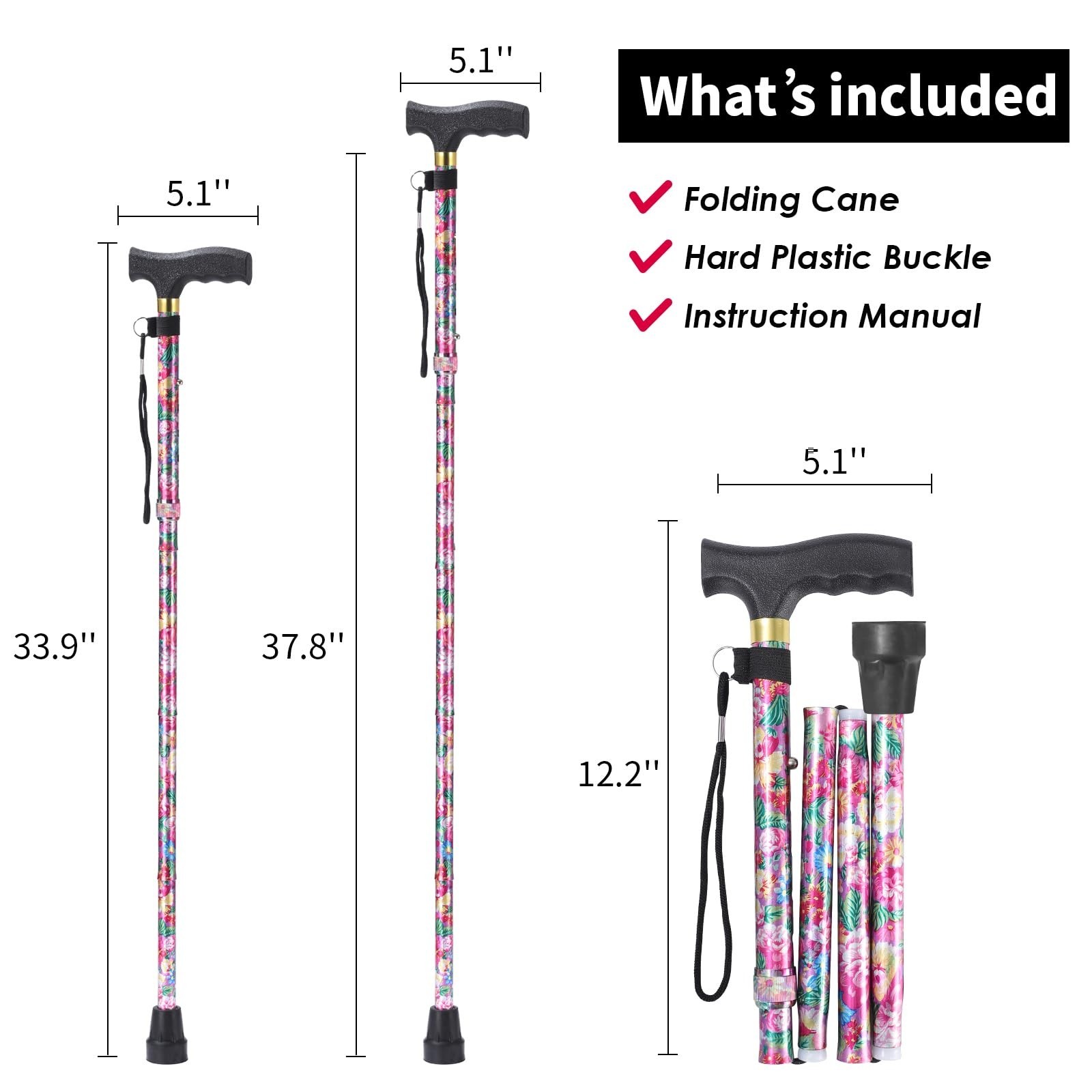 Walking Cane, Cane for Man/Woman | Mobility & Daily Living Aids | 5-Level Hei…