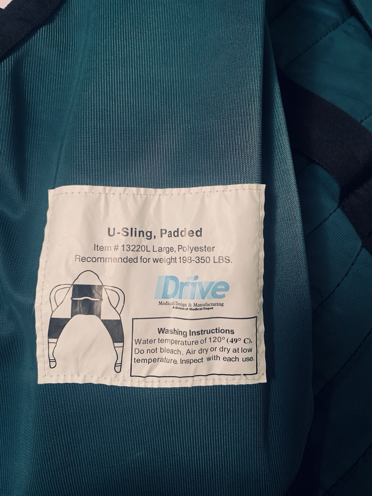 Drive Medical Padded Patient Lift U Sling 13220L- Large