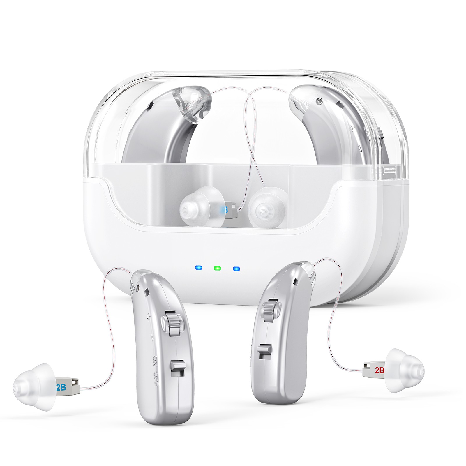 1 Pair Of Digital Hearing Aid Severe Loss Rechargeable BTE Hearing Amplifier