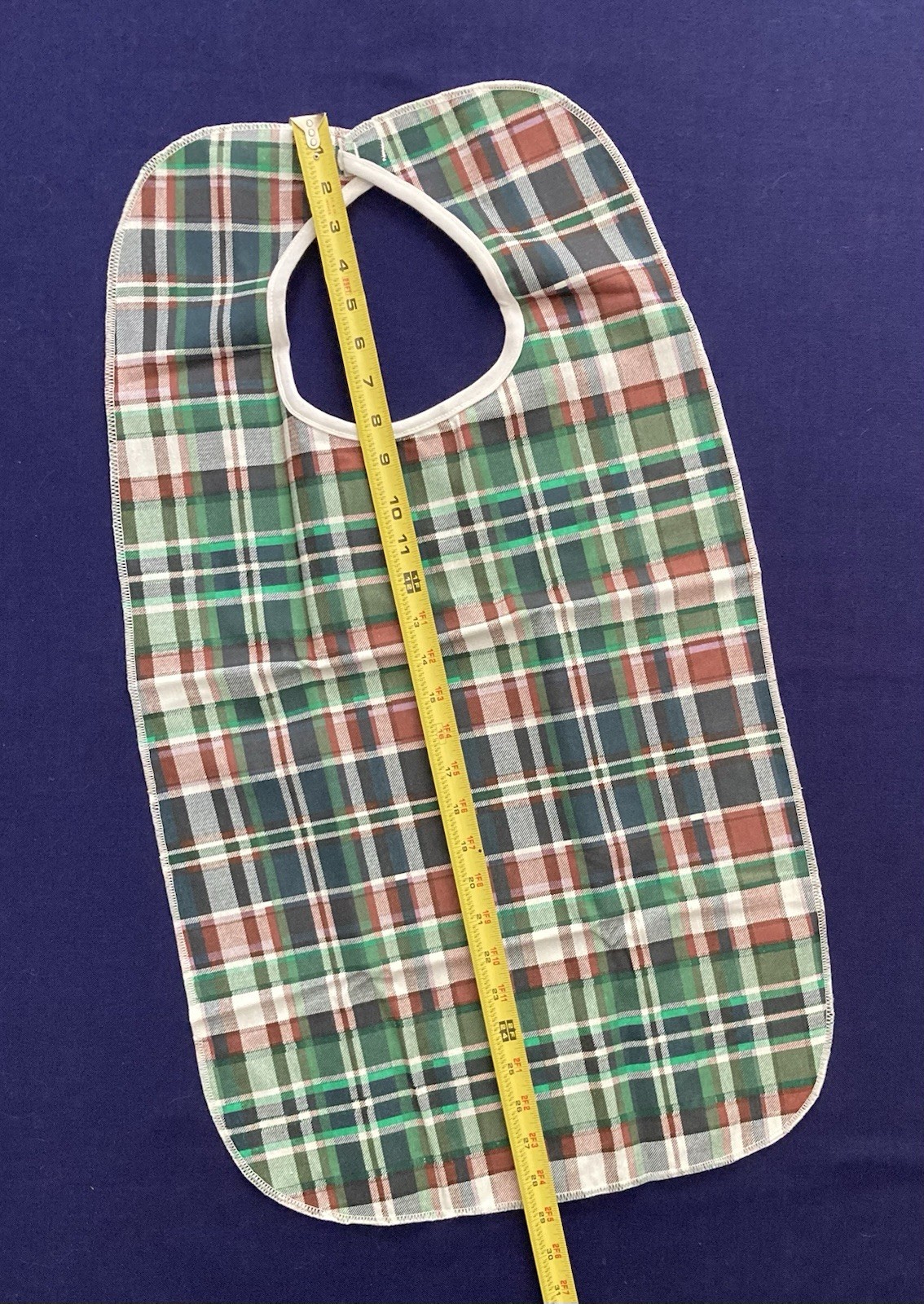 Plaid Deluxe Patient Bib 18×30 Essential Medical Supply C3045 Washable One Size