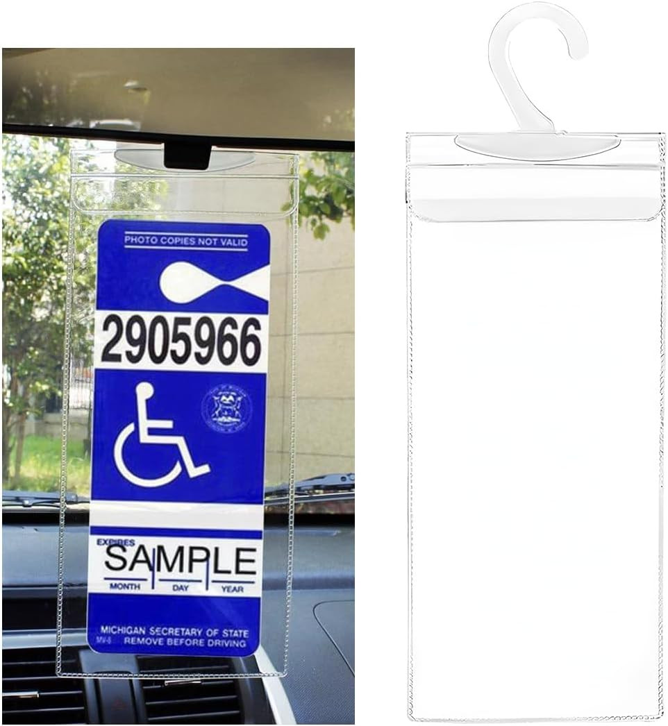 Handicap Placard Holder, 11.6″×5″ Transparent Disabled Parking Permit Protective