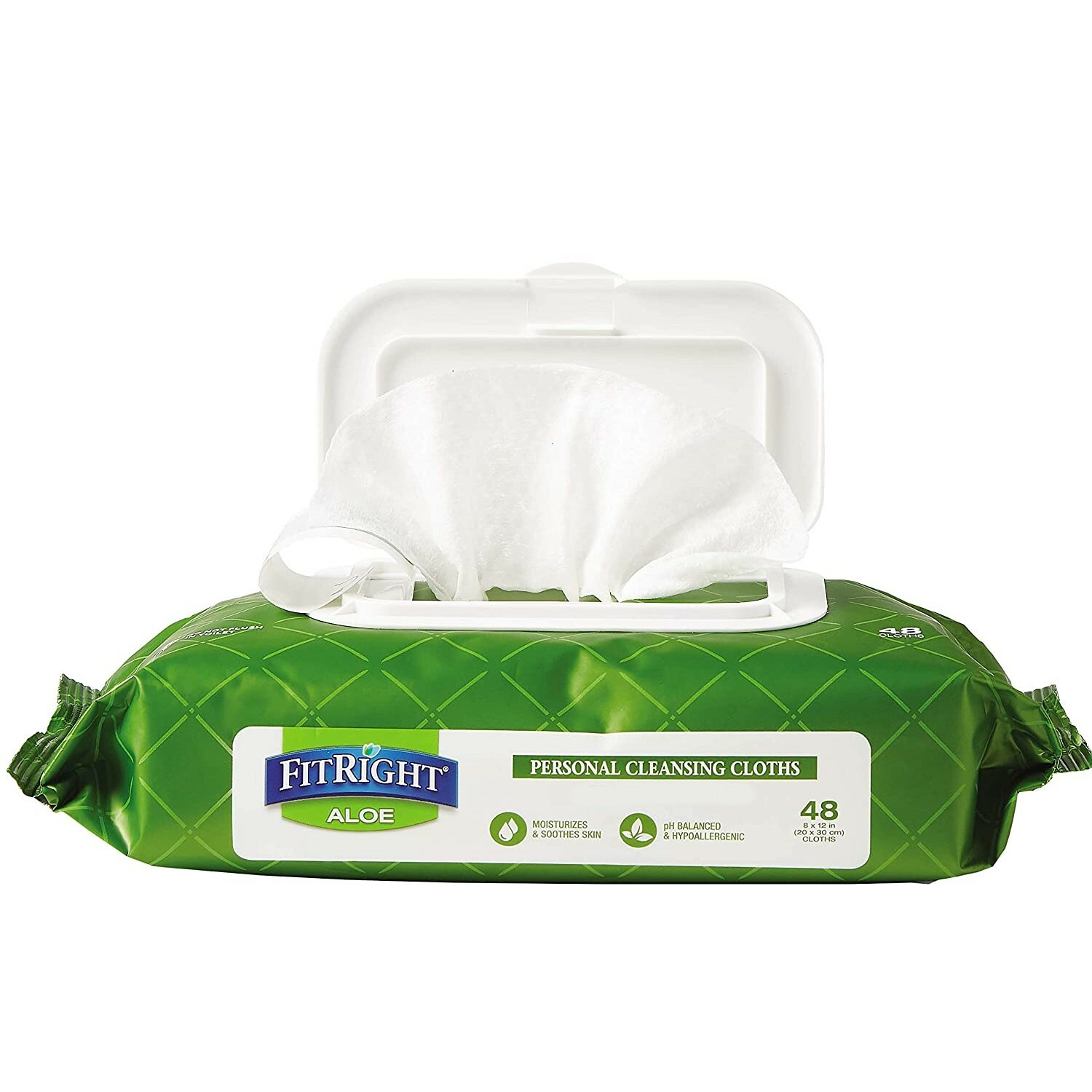 *12-Packs* Medline FitRight Personal Cleansing Cloths Aloe Scented MSC263654