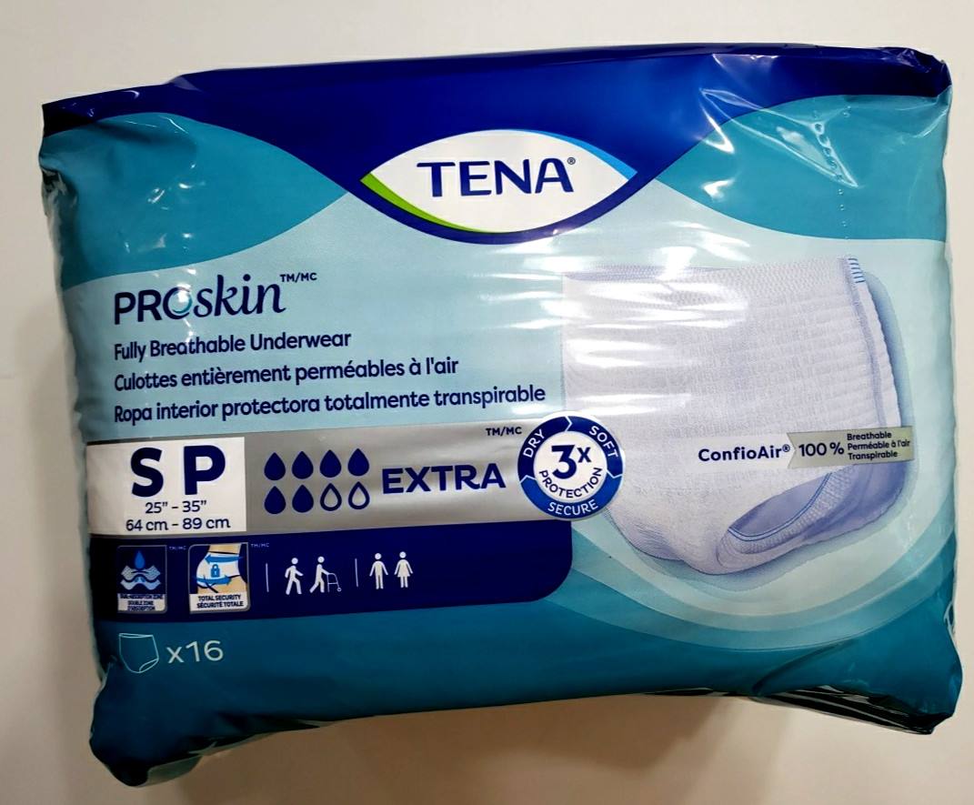 32 Count TENA Adult Extra Absorbent Underwear Small 25”-35″ Free Shipping 2×16