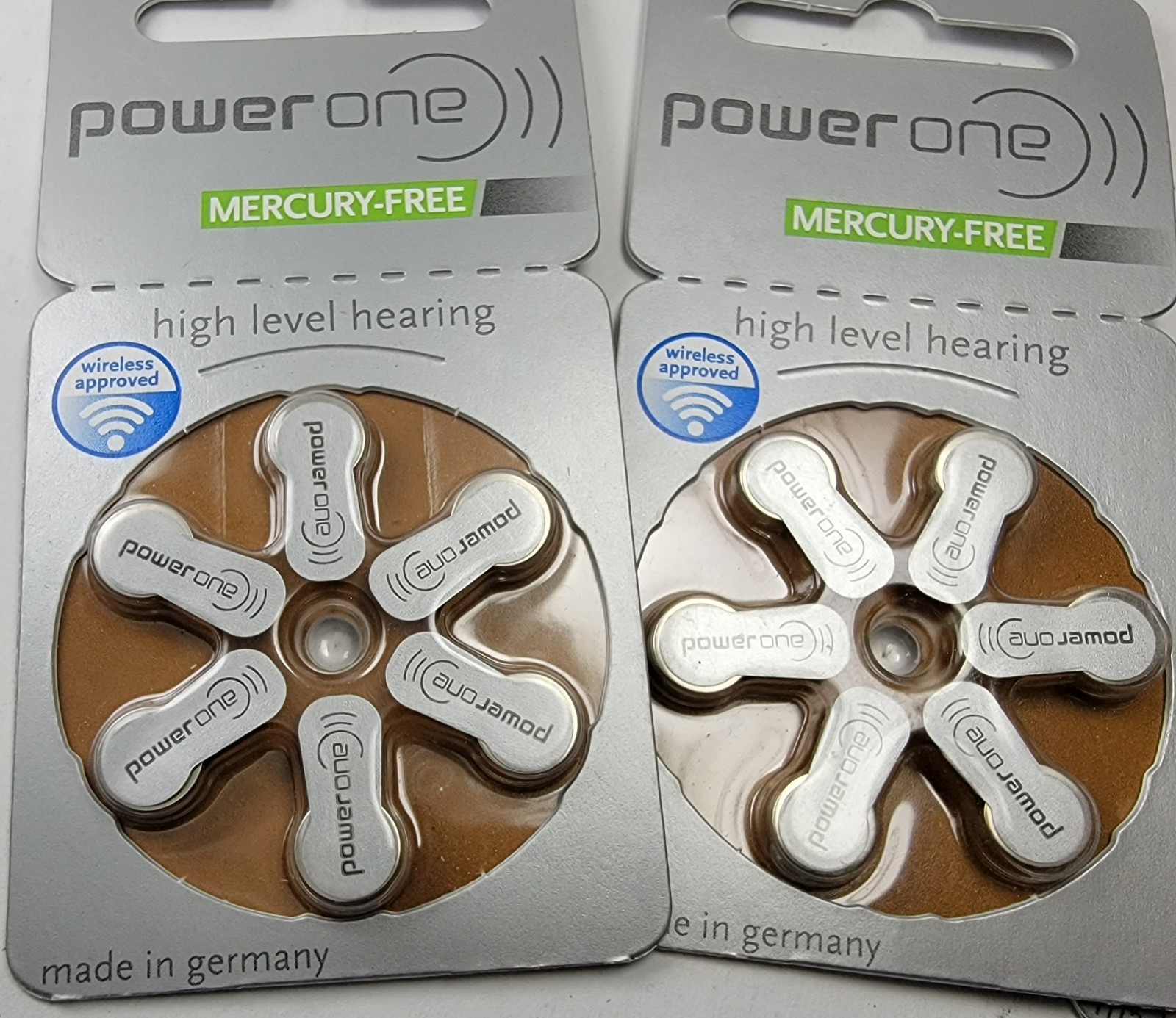 Power One Hearing Aid Batteries Size 312 Zinc Air Mercury Free 4 Pkgs. 24 Batt.
