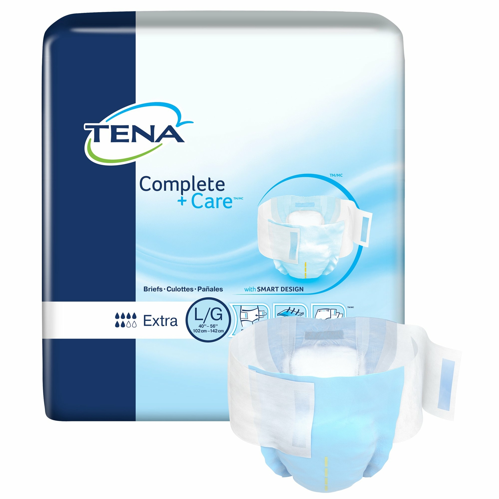 TENA Complete + Care Extra Incontinence Brief L Extra 69970 Extra 24 Ct