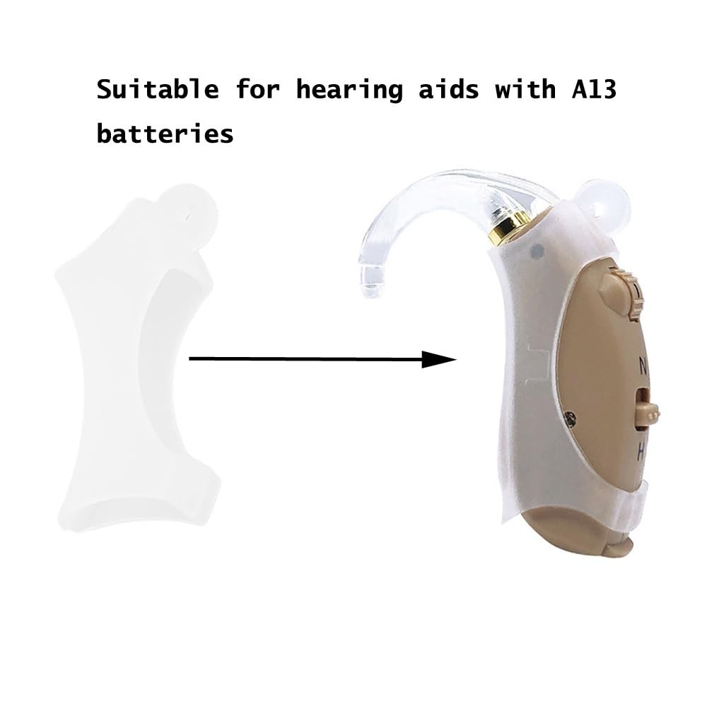 DeaHea 2 Pack Hearing Aids Protectors Covers Dust Sweat Silicone Transparent