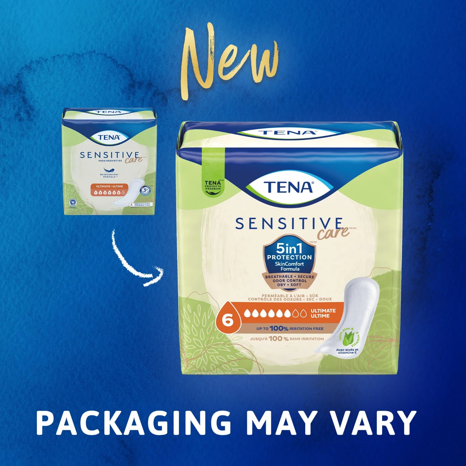 Tena Sensitive Care Ultimate Absorbency Incontinence Pad for Women, 33ct