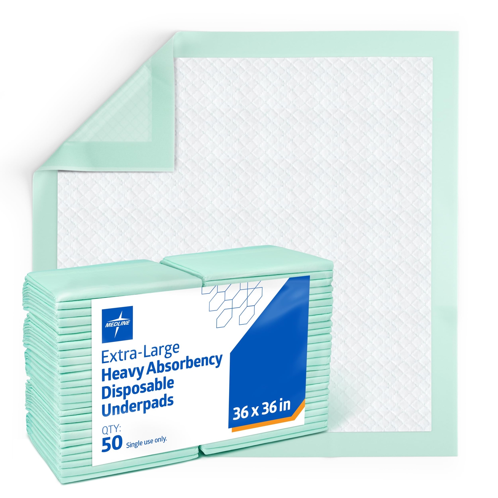 5 Count Extra Large Disposable Incontinence Underpads Heavy Absorbency 36×36