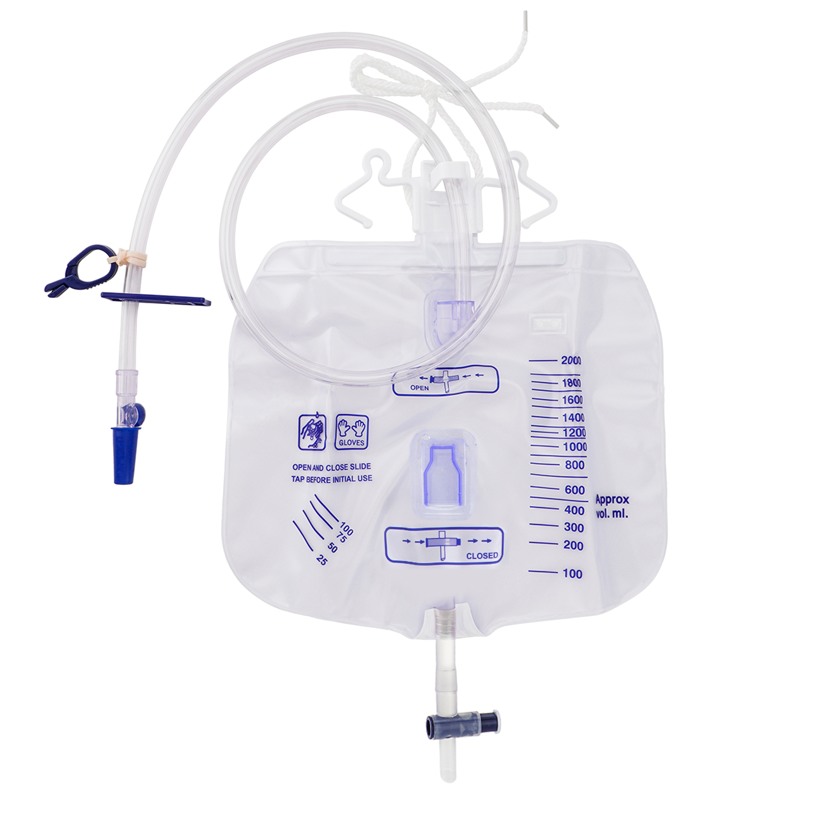 Pack of 5 Large Urinary Drainage Bag w/ Anti-Reflux Chamber 2000ml Capacity USA