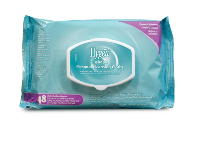 Hygea Flushable Personal Wipes 48ct Scented Packs, Lot of 24, MPN: U35500