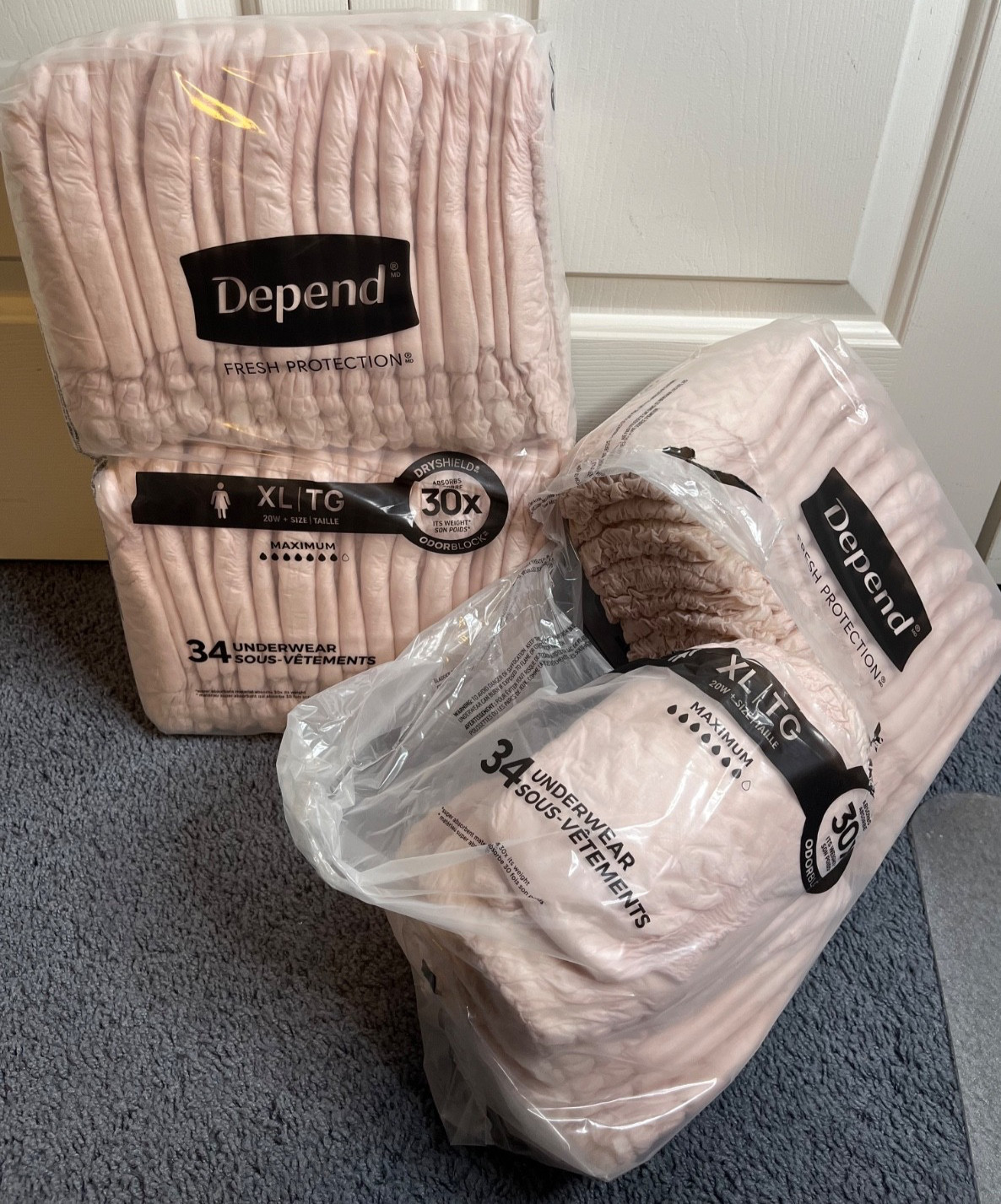 Depend Adult Incontinence Underwear for Women XL 60 Count OB