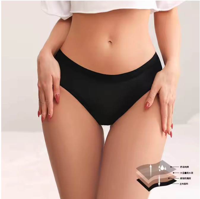 3 Pack Leak Proof Period Underwear Women Low Rise Breathable Menstrual Panties