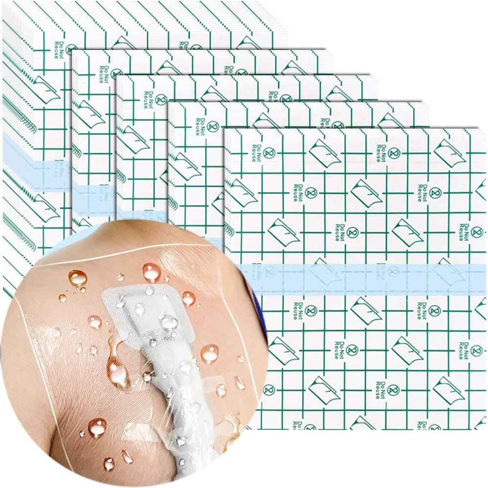 100 Pcs Waterproof Shower Protector Bandage 4×4 inch for Chest Chemo Dialysis