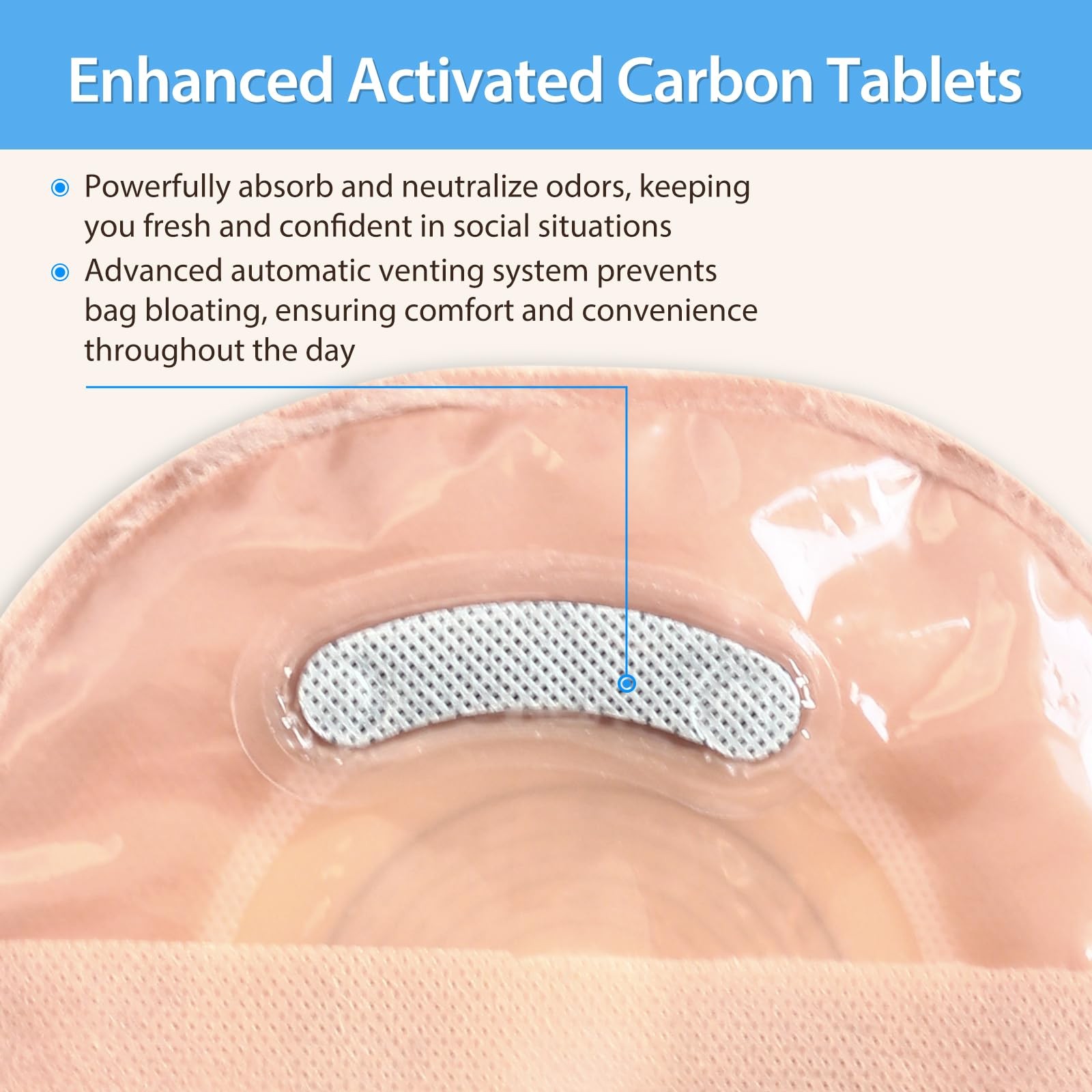 Heagimed 100 PCS Colostomy Bags, 60mm One Piece Ostomy Drainable Pouches