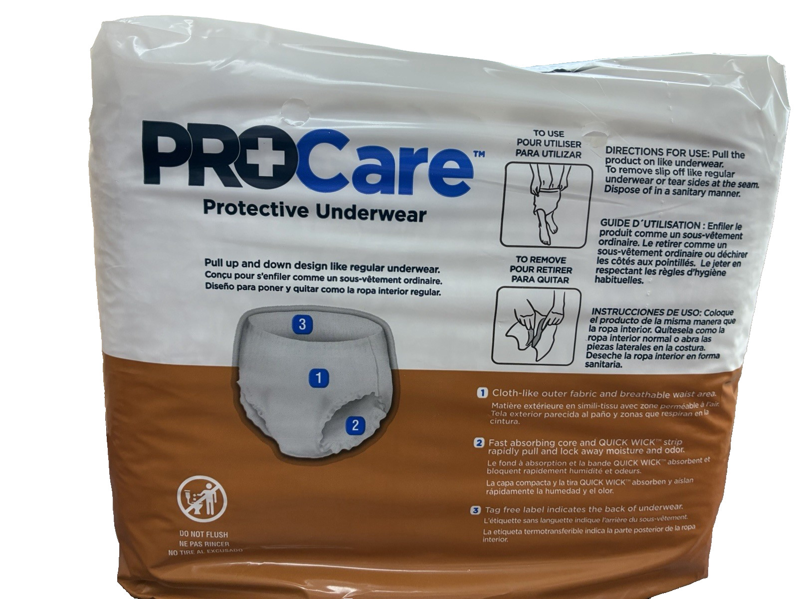 PROCare Protective Underwear XL (58”-68” Waist) 14 Ct | 4 Packs
