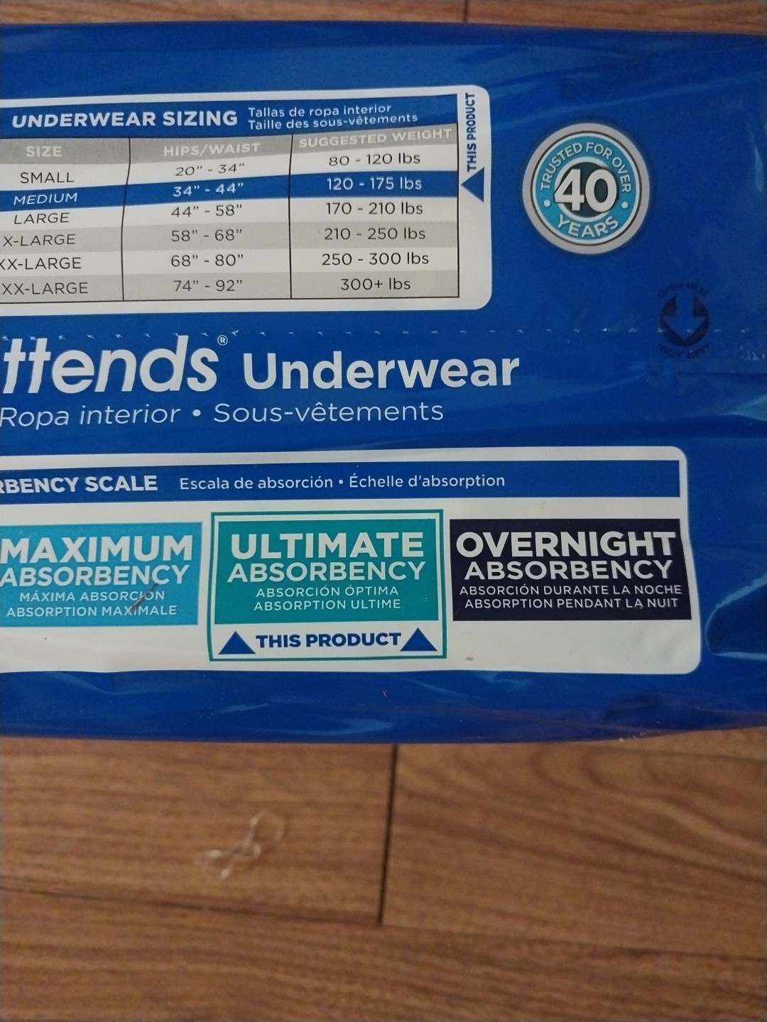 Attends Adult Pull Up On Underwear Diapers 20 Count Size Medium 34″-44″